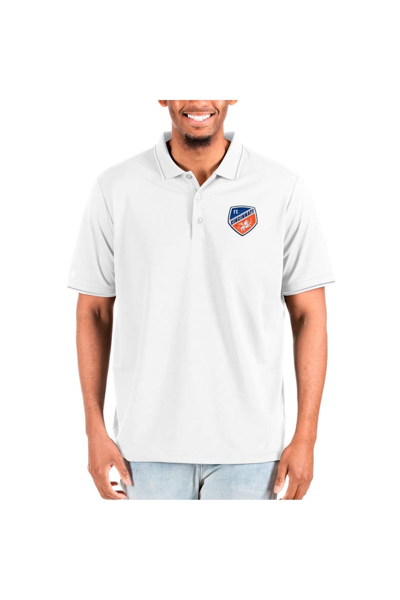 Men's Antigua White FC Cincinnati  Solid Pique Polo, Main, color, White