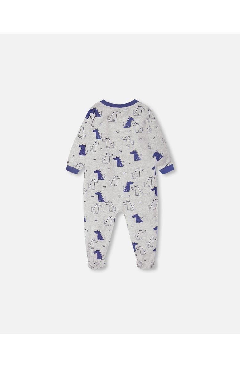 Deux par Deux Baby Boy's Organic Cotton One Piece Pajama Grey Mix Printed Dogs, Alternate, color, 