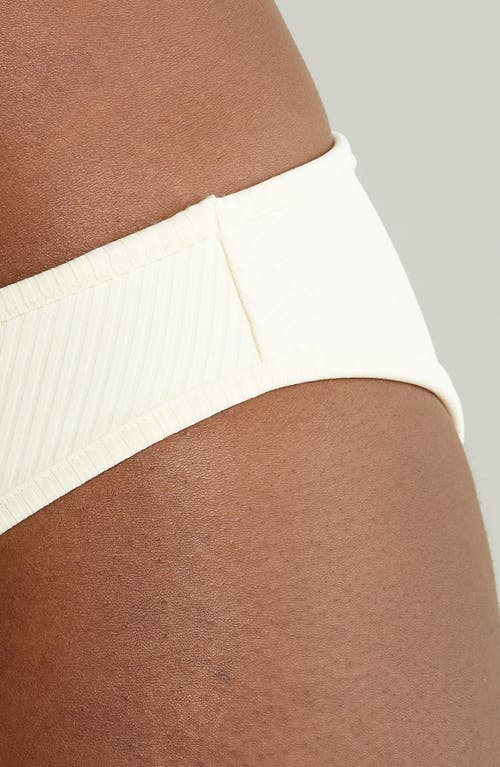 Shop Montce Lulu Rib Bikini Bottoms In Cream Rib