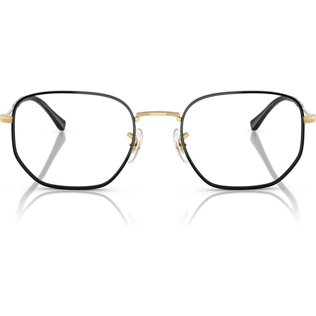 Ray Ban Ray-ban 51mm Oval Optical Glasses In Black Gold