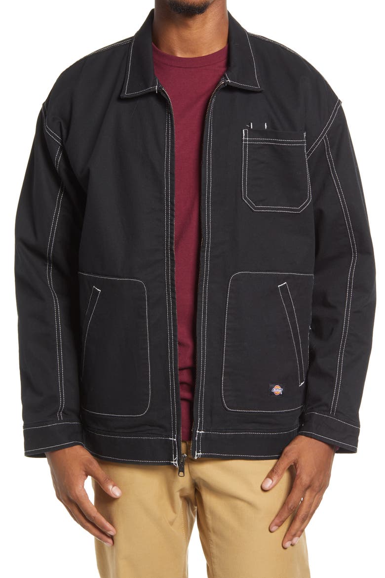 R2R Reworked Ike Cotton Twill Jacket, Main, color, BLACK