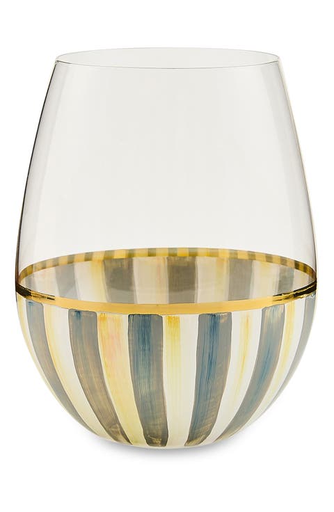 Sterling Stripe Stemless Wine Glass