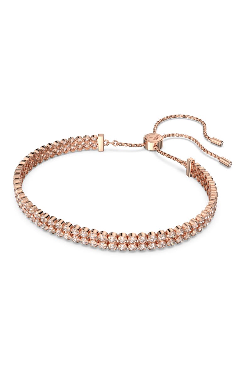 Matrix Double Crystal Slider Bracelet, Alternate, color, ROSE GOLD