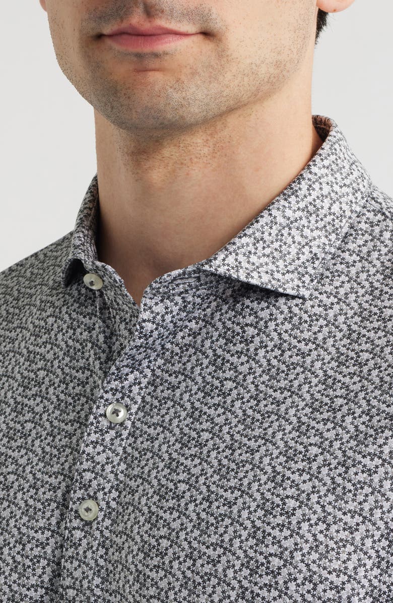 johnnie-O Petals Featherweight Performance Polo, Alternate, color, Black