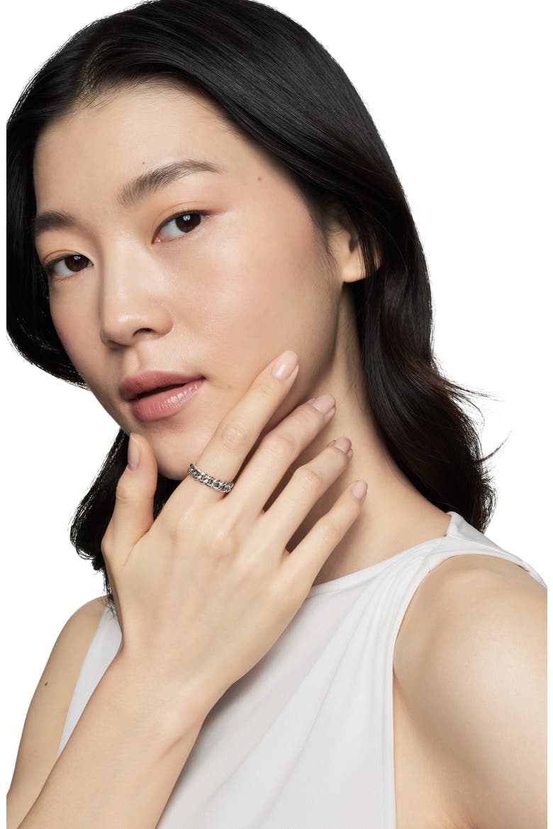 Belmont Curb Link Narrow Ring, Alternate, color, SILVER