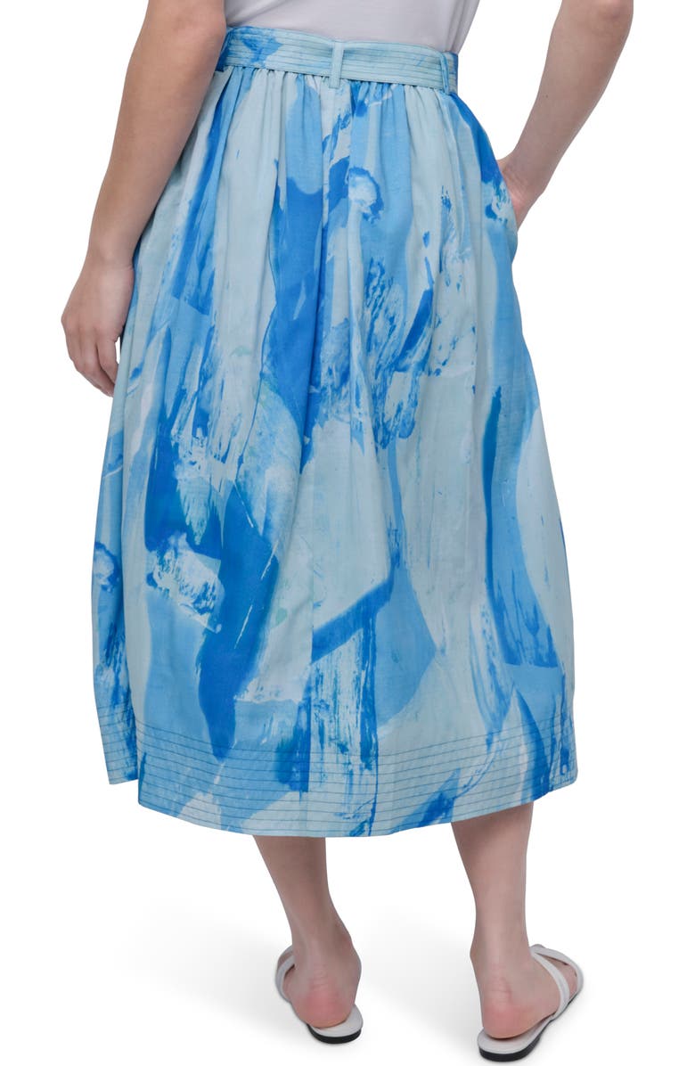 DKNY Belted Parachute Midi Skirt, Alternate, color, 