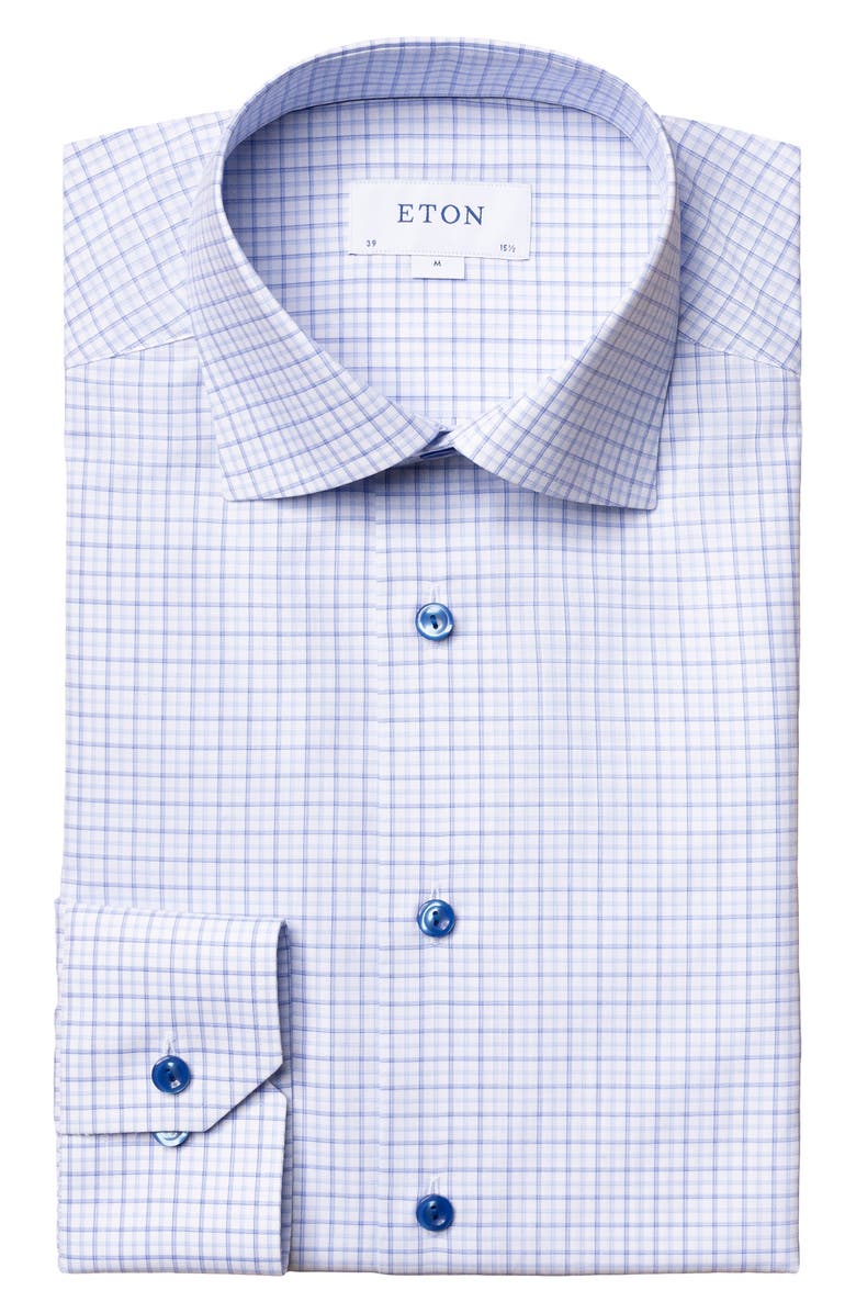 Eton Slim Fit Check Dress Shirt, Alternate, color,