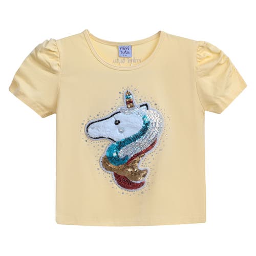 Mimi Tutu Unicorn-appliqué T-shirt In Yellow