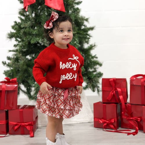 Sweet Wink Christmas Plaid Bow Tiered Tutu In Red