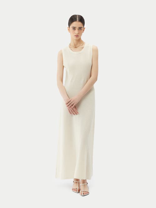 Gobi Mongolian Cashmere Lightweight Cashmere Silk Dress In Marshmallow