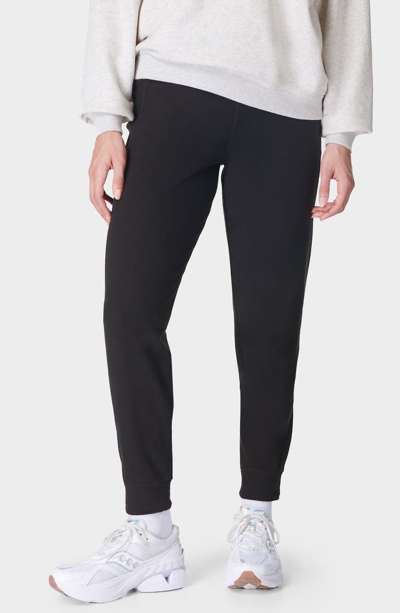 Sweaty Betty Luxe Fleece Joggers, Main, color, Black
