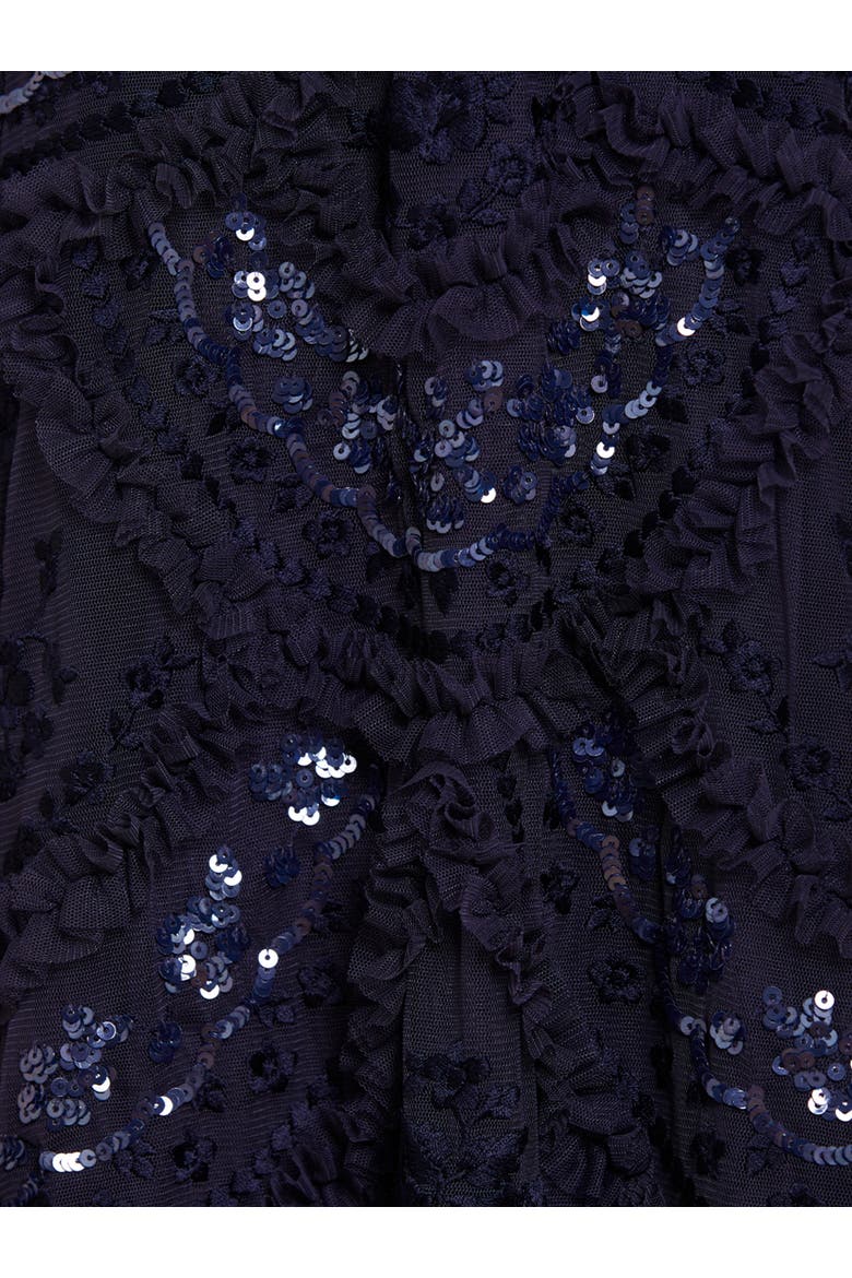 Carmen Ruffle Maxi Dress, Alternate, color, Navy