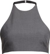 Jil Sander Adjustable Wool Poplin Halter Top