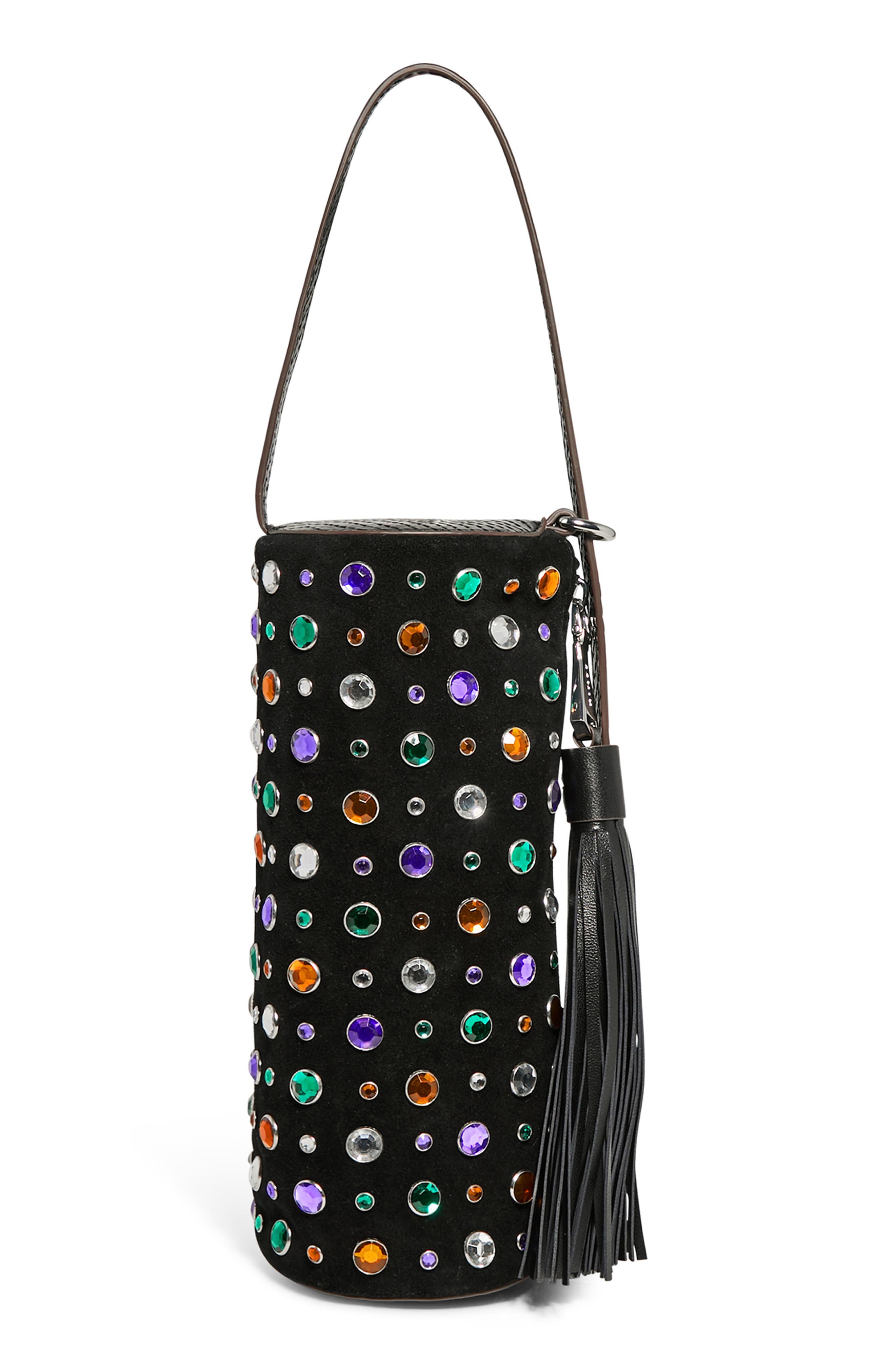 AIMEE Barrel Leather Shoulder Bag, Alternate, color, Multi Jewels