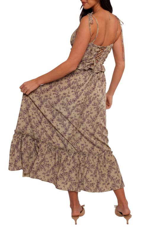 Petal And Pup Petal & Pup Karie Print Ruffle Hem Maxi Dress In Brown