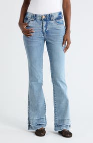 Democracy Out There Double Layered Fray Flare Jeans
