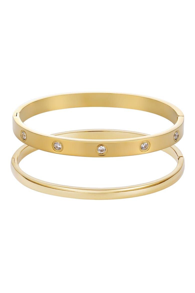 Set of 2 Bangle Bracelets, Main, color, GOLD
