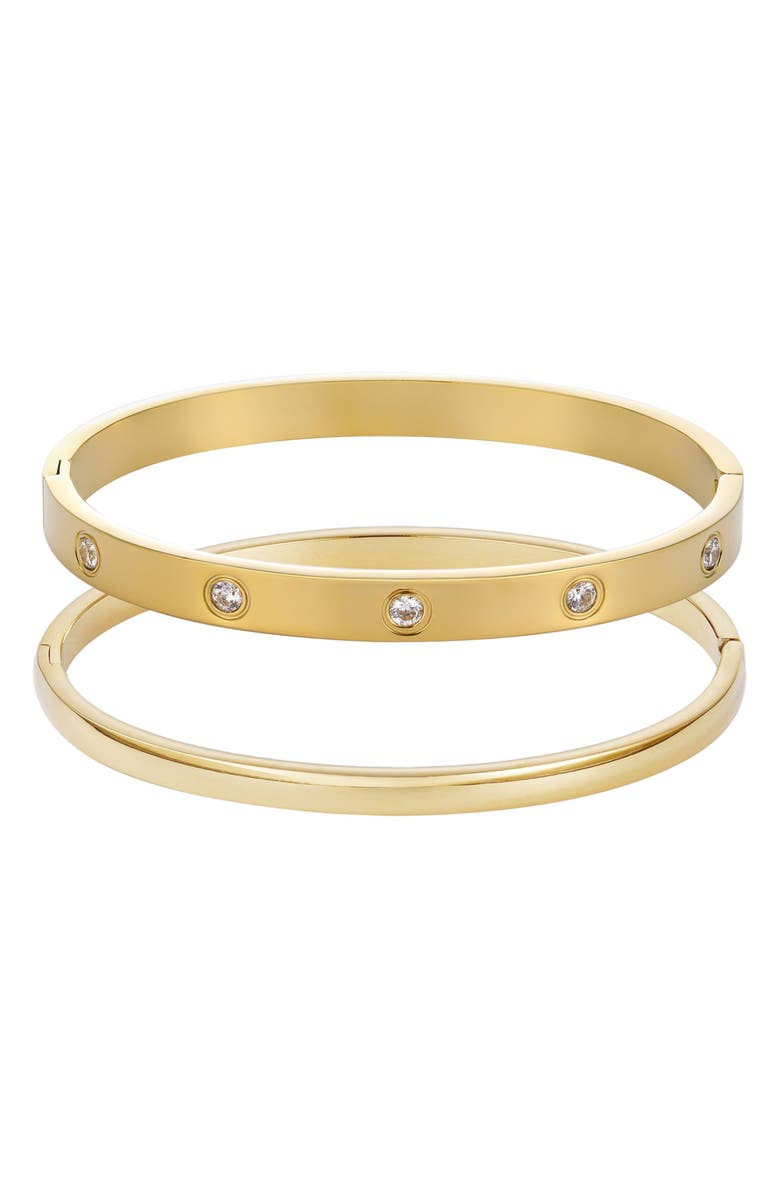 Adornia Set of 2 Bangle Bracelets, Main, color, 