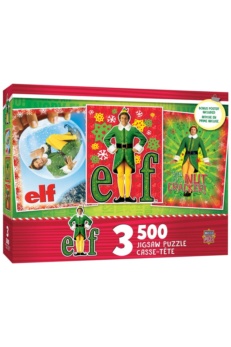 Elf 500 Piece Jigsaw Puzzles 3-Pack, Main, color, Multicolor