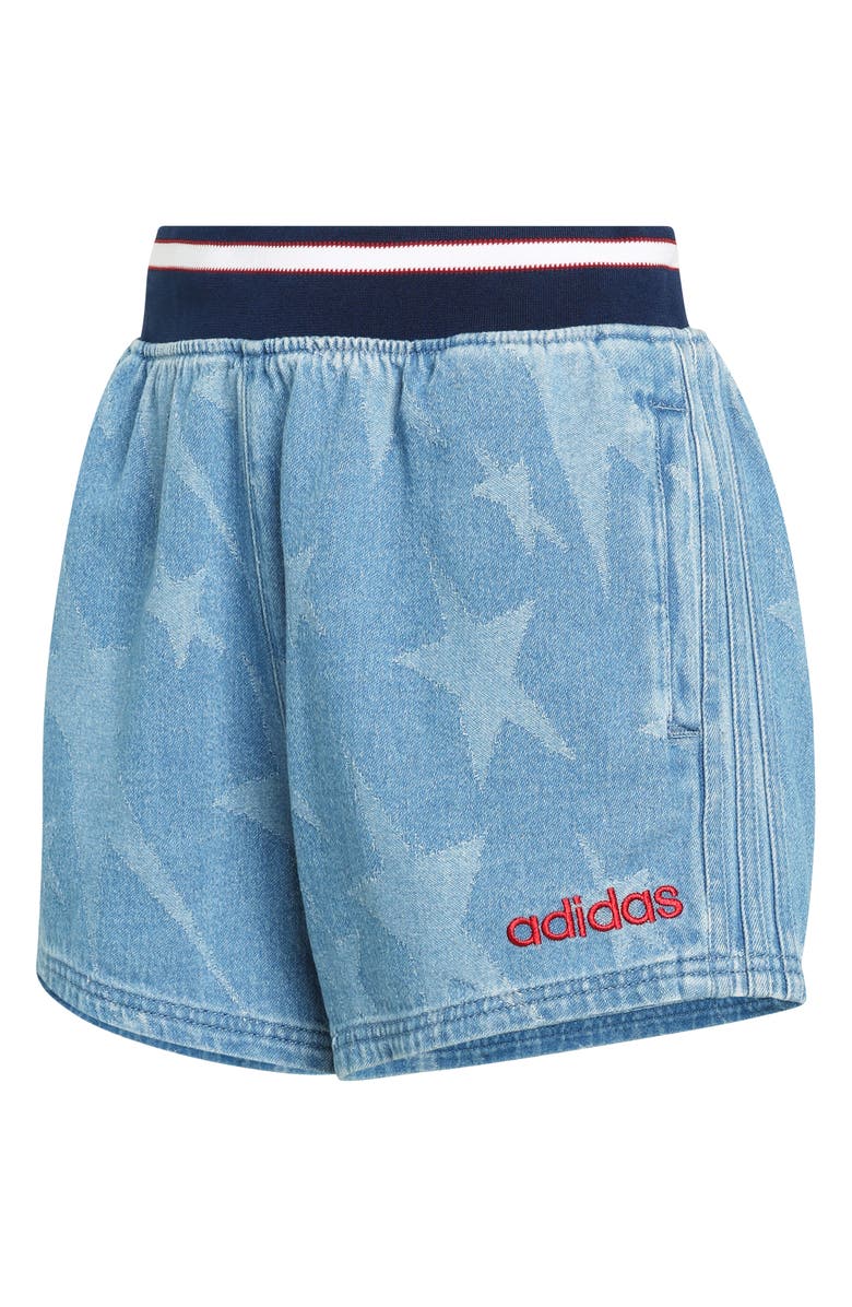 adidas Originals The Denim Star Graphic Cotton Varsity Shorts, Alternate, color,