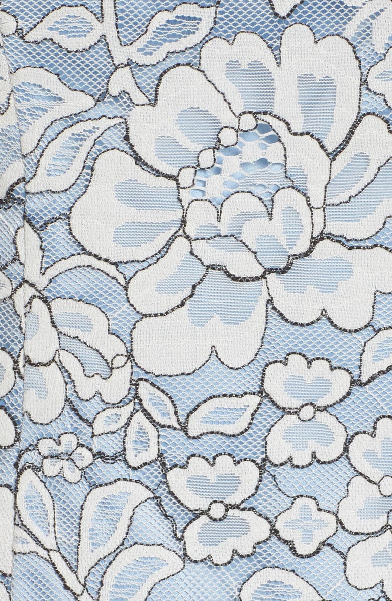 Eliza J Lace Sheath Dress, Alternate, color, Ivory/ Blue