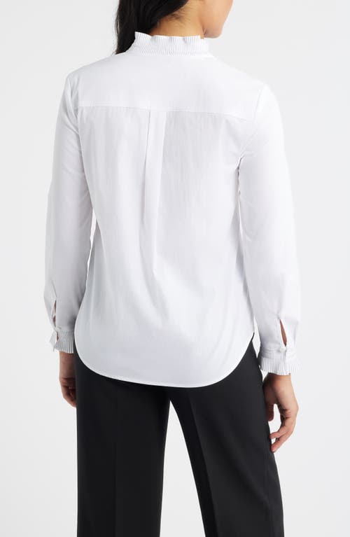 Anne Klein Micro Pleat Shirt In White