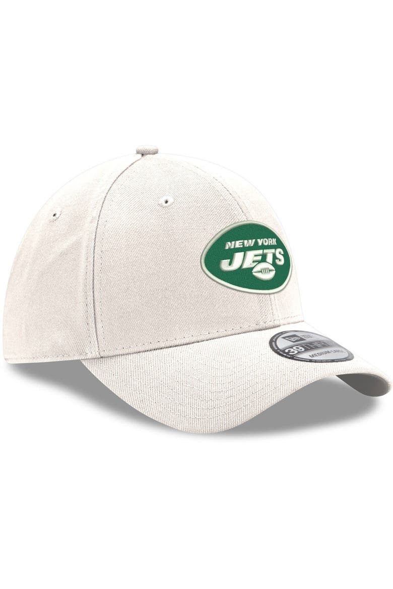 Men's New Era White New York Jets Iced II 39THIRTY Flex Hat, Alternate, color, White