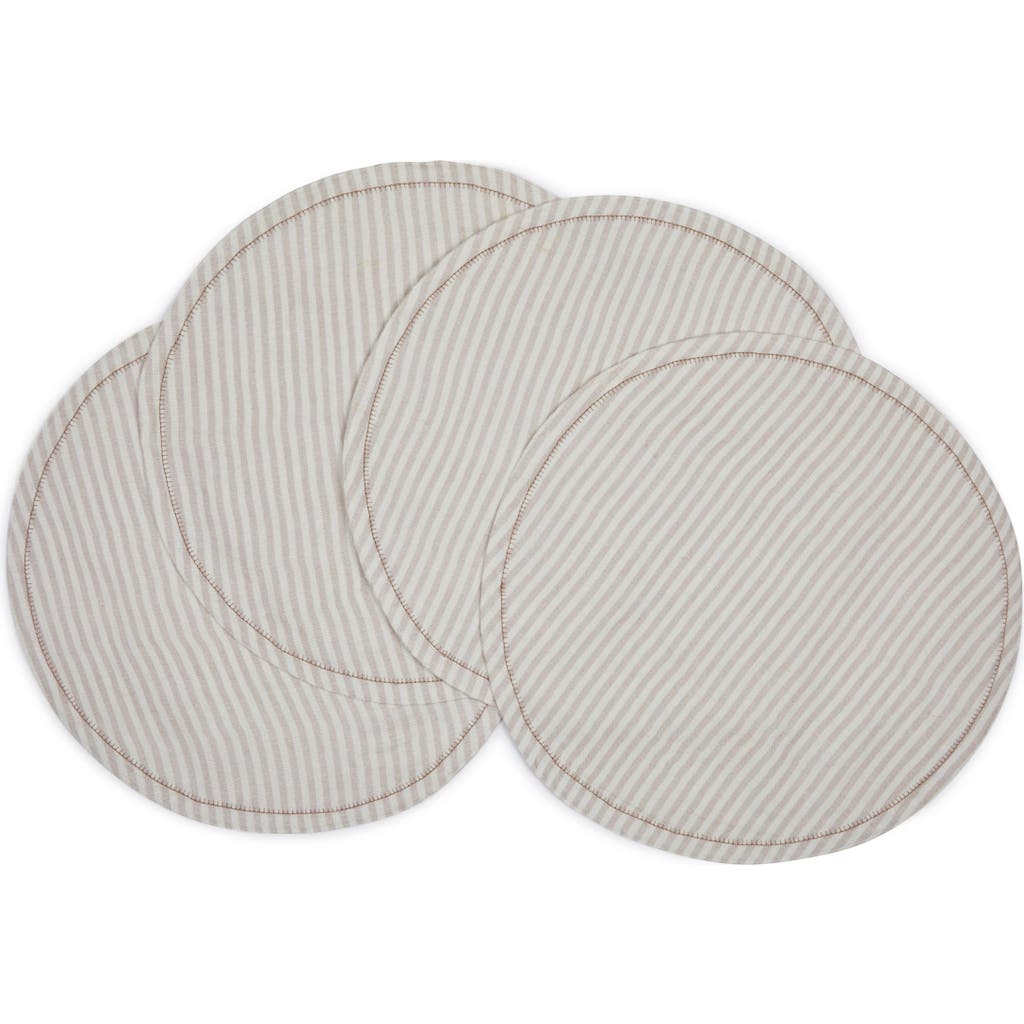 Majka Savannah Stripes Round Placements In Sand