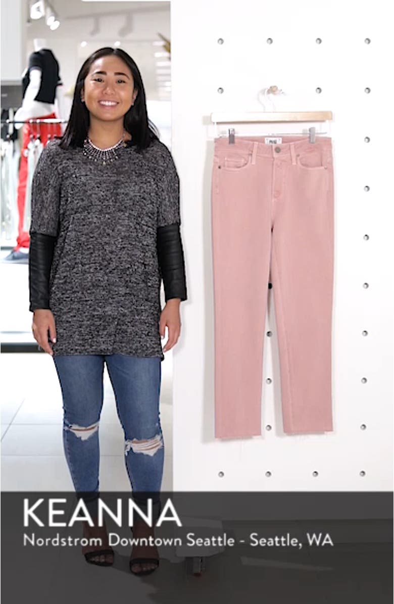 Hoxton High Waist Straight Ankle Raw Hem Jeans, sales video thumbnail