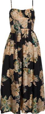 En Saison Peregrine Floral Print Sleeveless Midi Dress