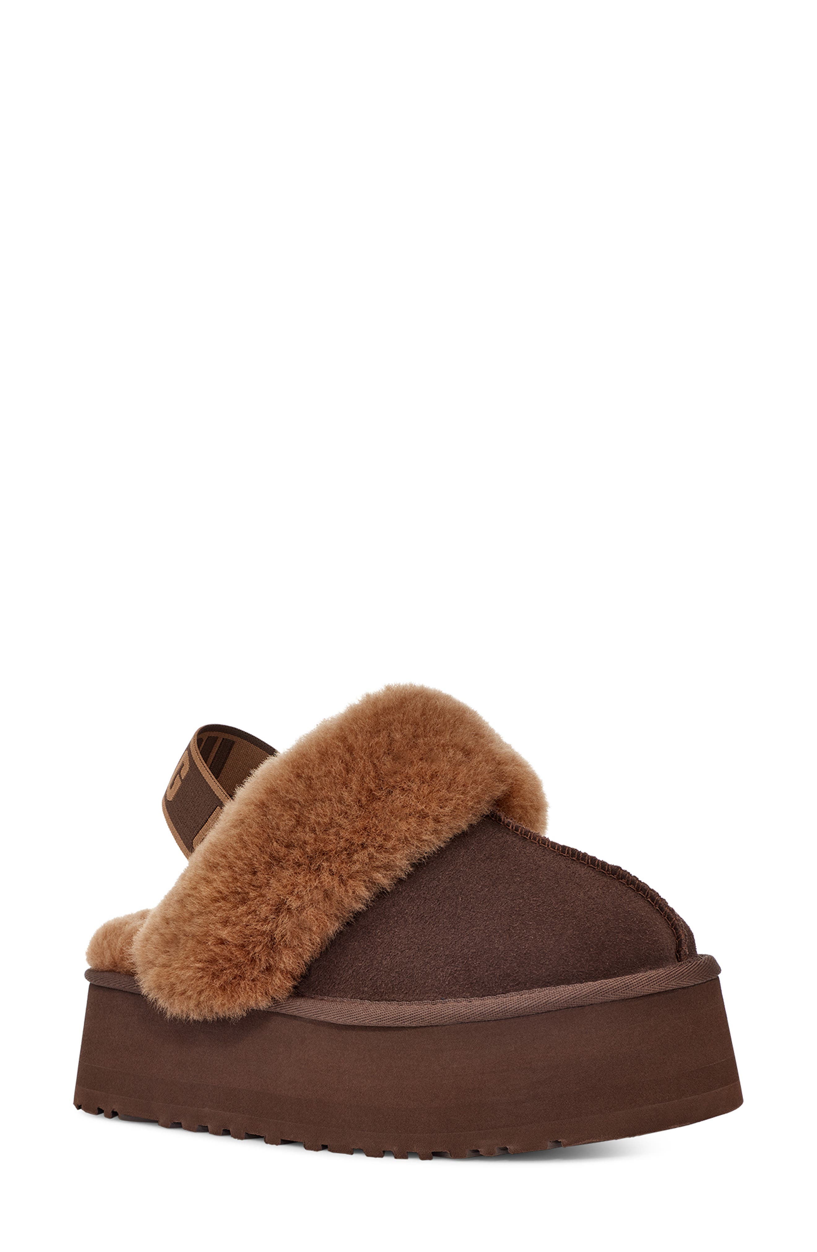 UGG<sup>®</sup> Funkette Genuine Shearling Slipper, Main, color, 