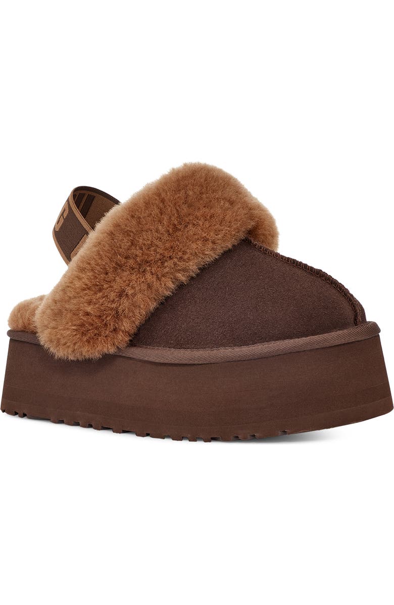 UGG<sup>®</sup> Funkette Genuine Shearling Slipper, Main, color,