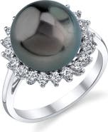 The Pearl Source Tahitian South Sea Pearl & Diamond Sage Ring