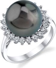 The Pearl Source Tahitian South Sea Pearl & Diamond Sage Ring