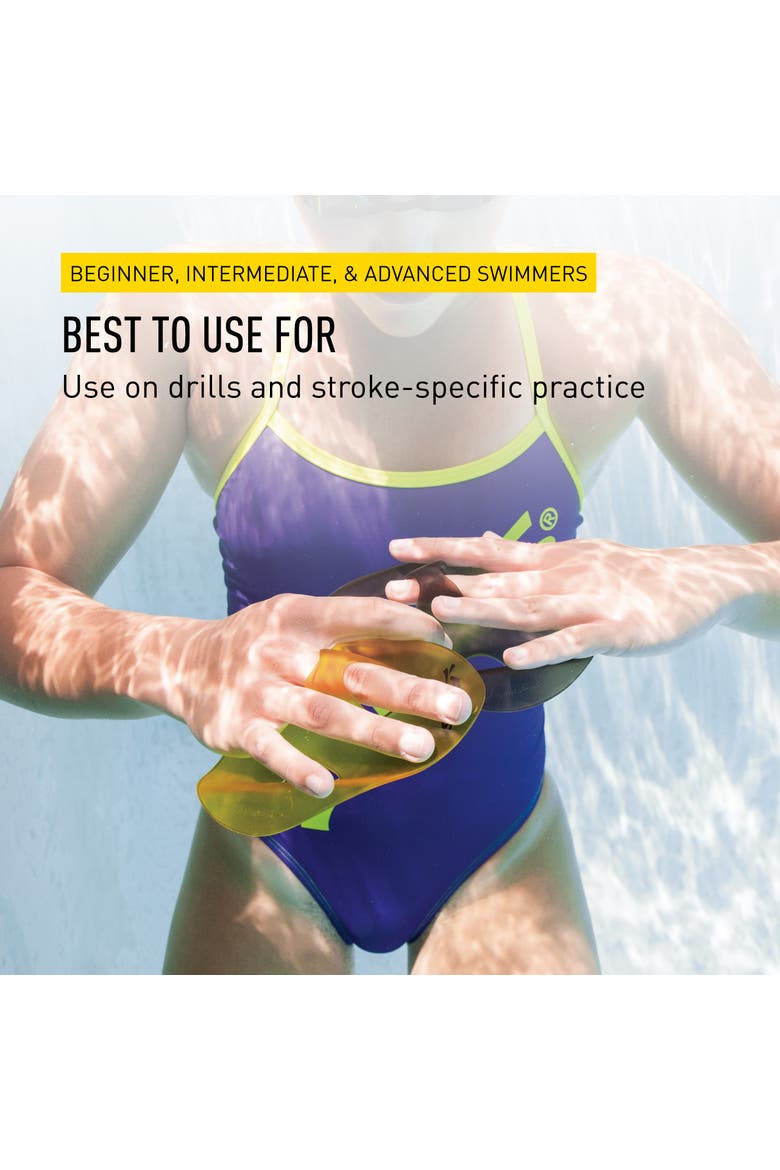Iso Swim Training Paddles Stroke Technique Trainer Isolates Muscle Groups Strapless, Alternate, color, Black & yellow