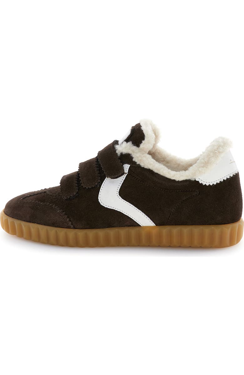 Voile Blanche Ines Faux Shearling Sneaker, Alternate, color, Dk Brown