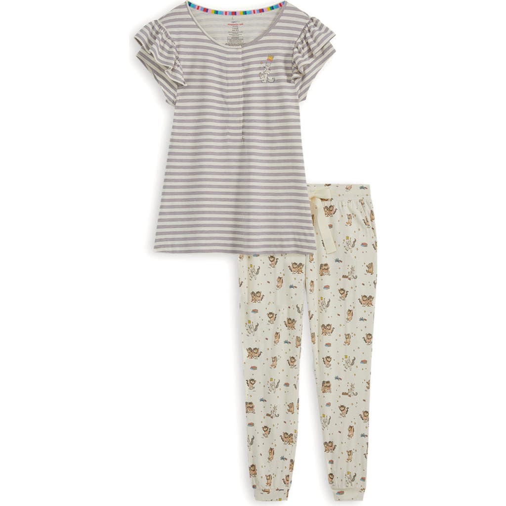 Magnetic Me 'where The Wild Things Are' Magnetic Closure Pajamas In Gray