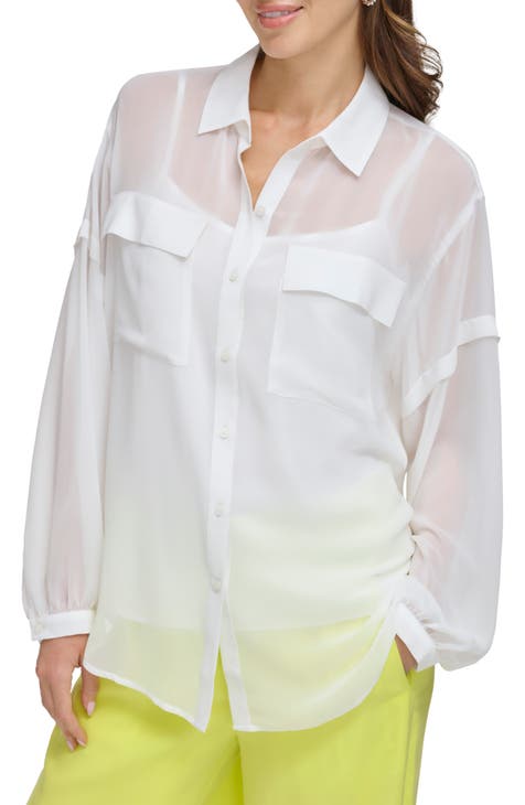 Chiffon Button-Up Shirt