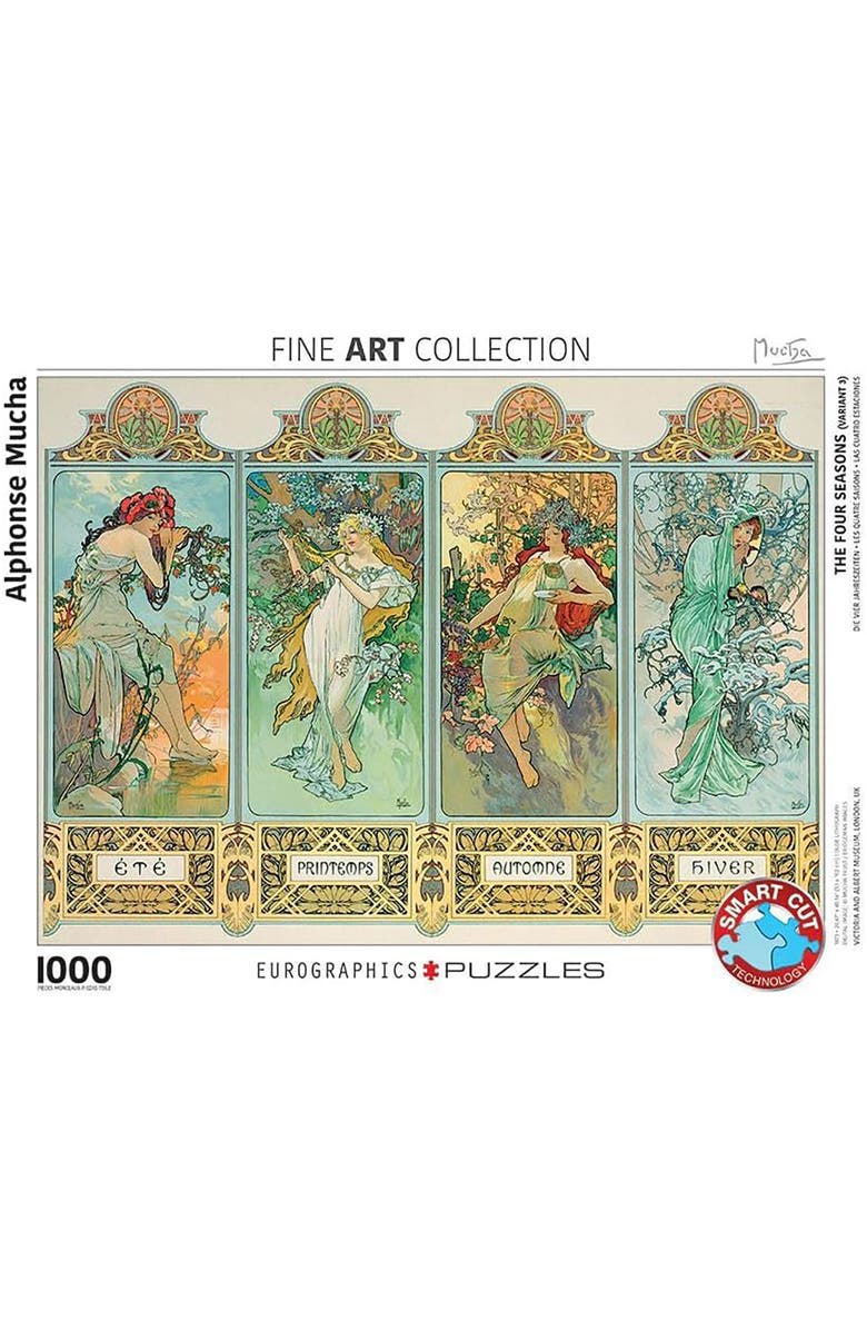 Eurographics Four Seasons By Alphonse Maria Mucha 1000 Piece Puzzle, Alternate, color, Multicolored