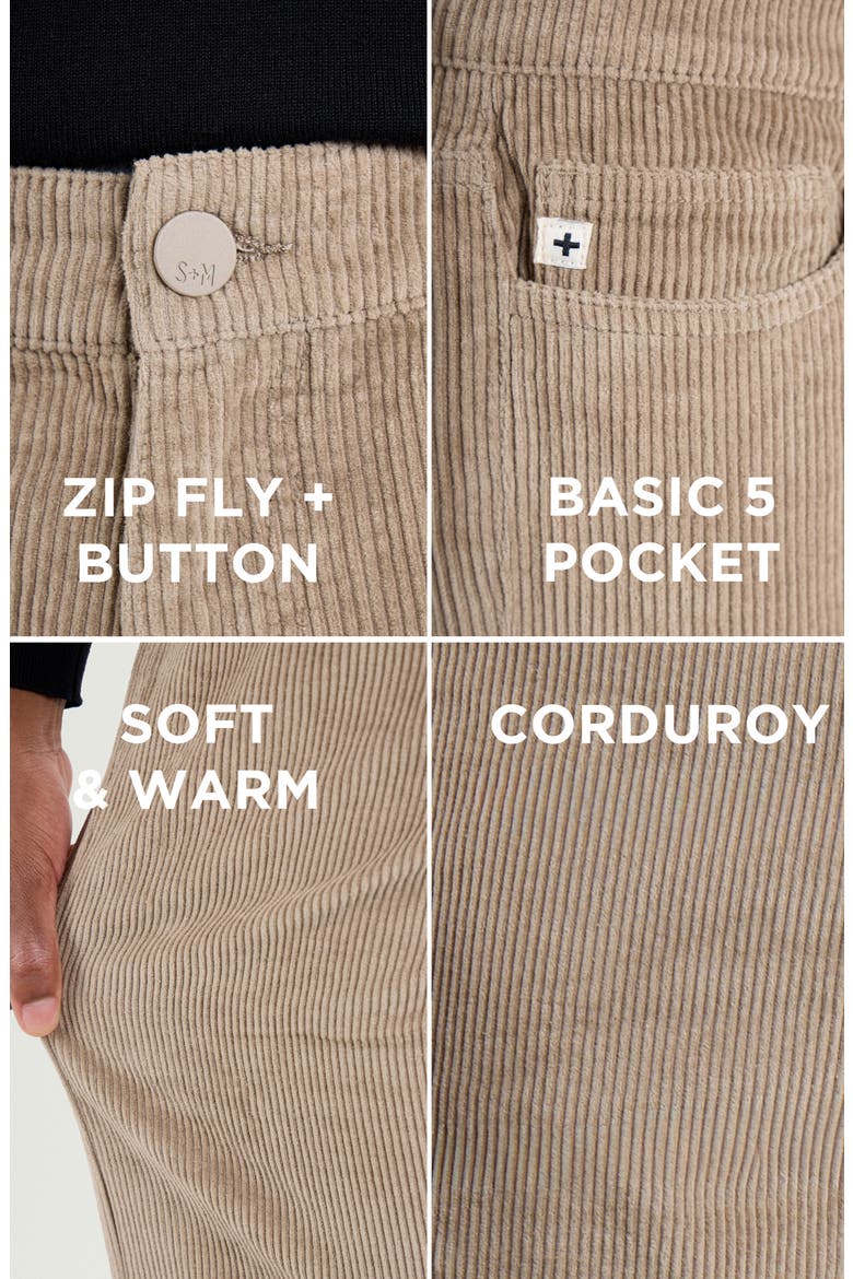 Athletic Fit Five-Pocket Corduroy Pants, Alternate, color, CAMEL