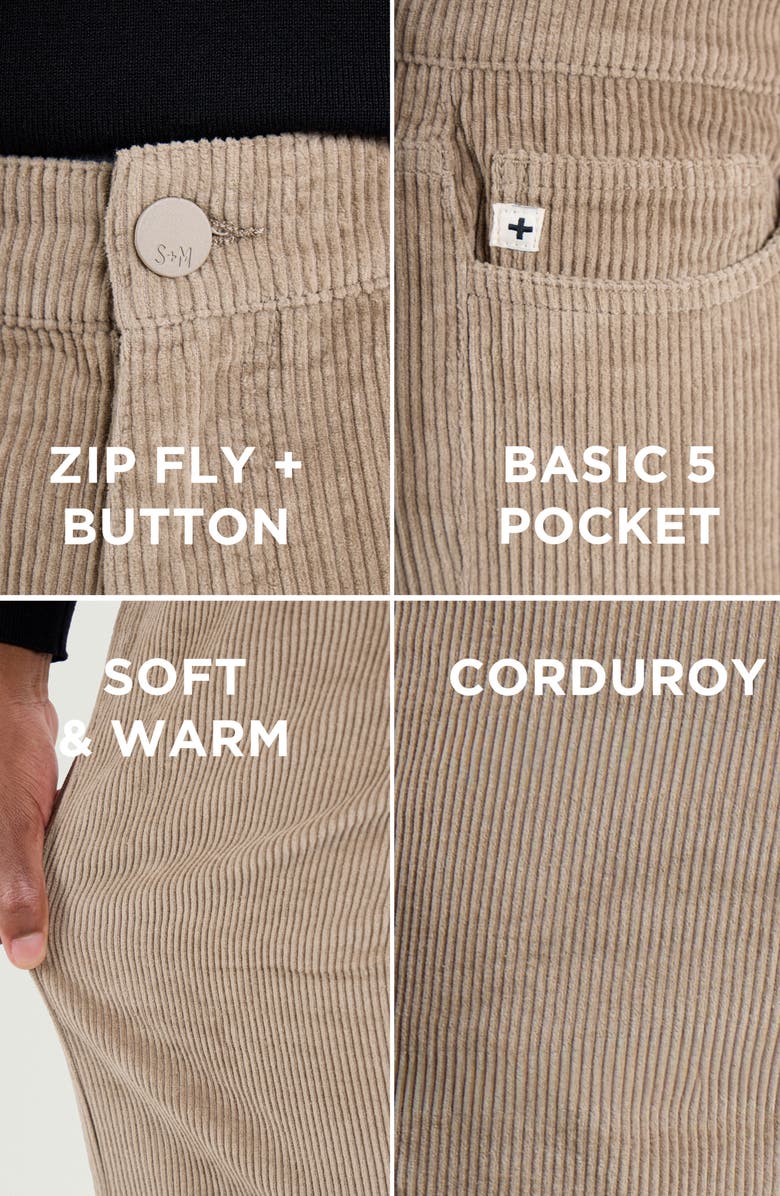 Spring + Mercer Athletic Fit Five-Pocket Corduroy Pants, Alternate, color, Camel