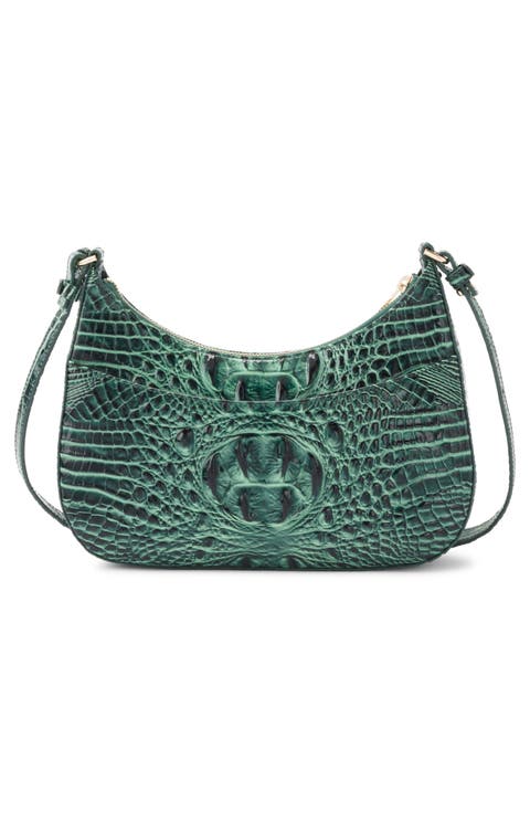 Small Stephie Croc Embossed Leather Crossbody Bag