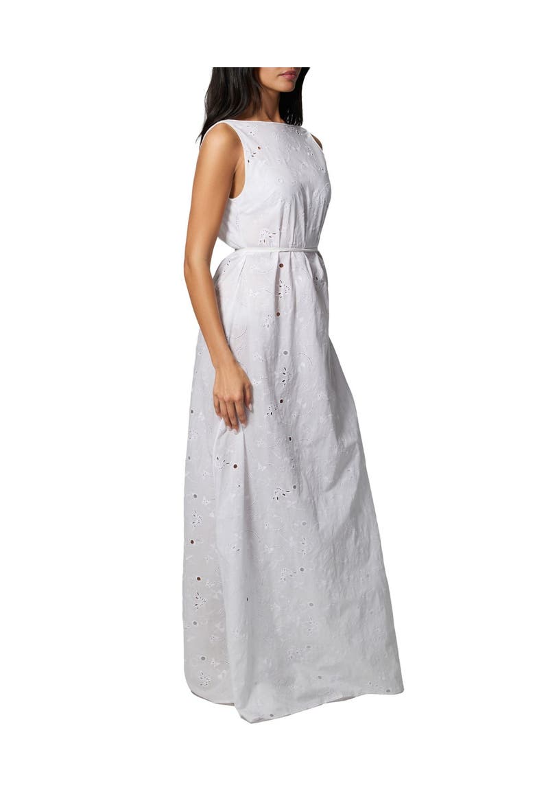 Simone Cotton Eyelet Long Dress, Alternate, color, Ivory