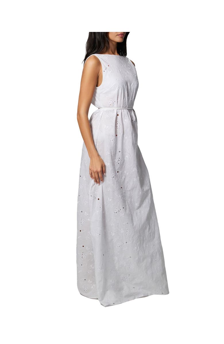Kiki de Montparnasse Simone Cotton Eyelet Long Dress, Alternate, color, Ivory