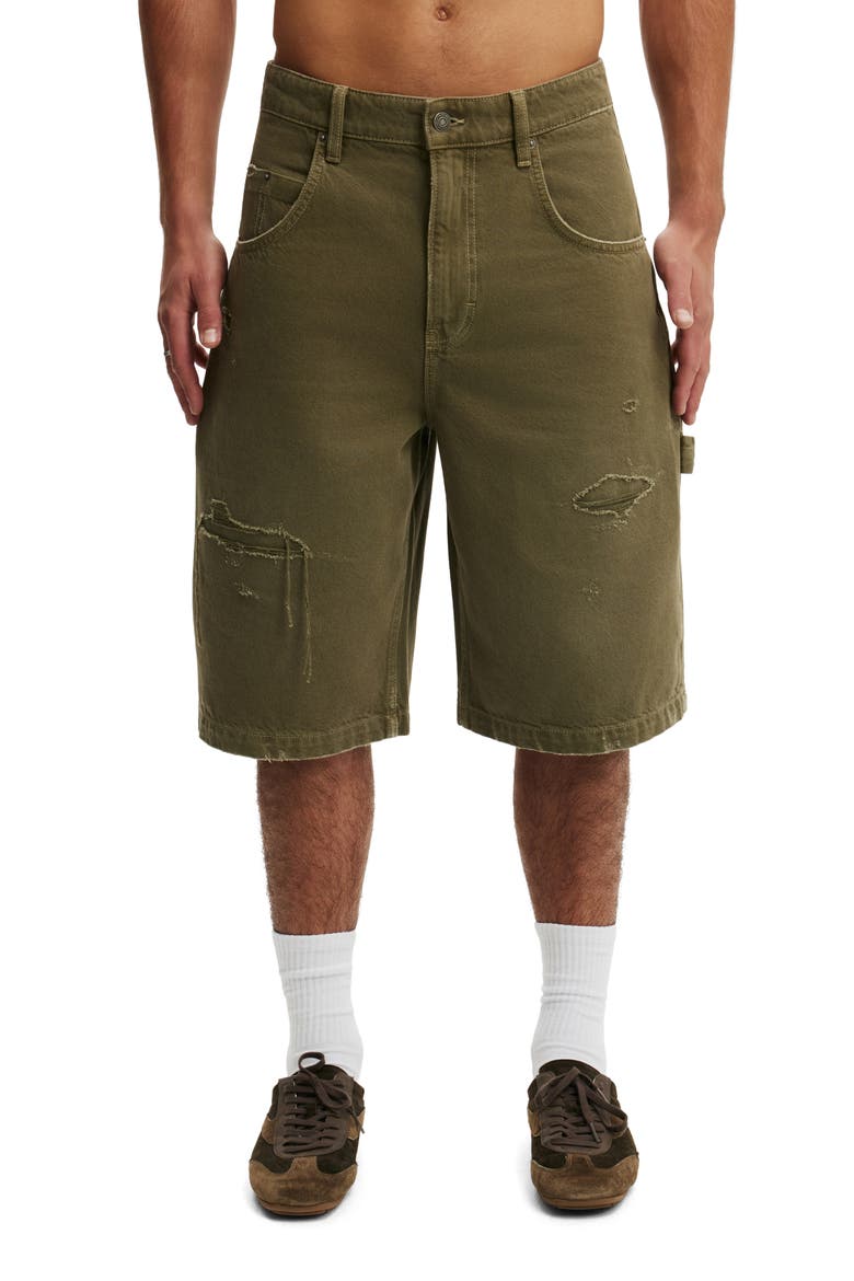 Men's Y2k Super Baggy Jort, Main, color, Carpenter Garage Green