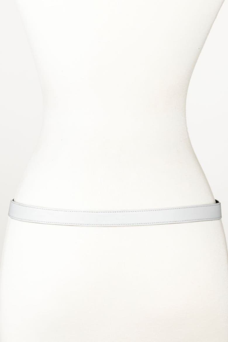 Golden Loops Buckle Leather Belt, Alternate, color, White