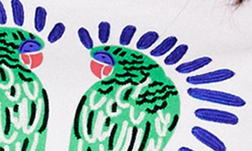 BODEN BODEN EMBROIDERED PARROTS COTTON GRAPHIC T-SHIRT