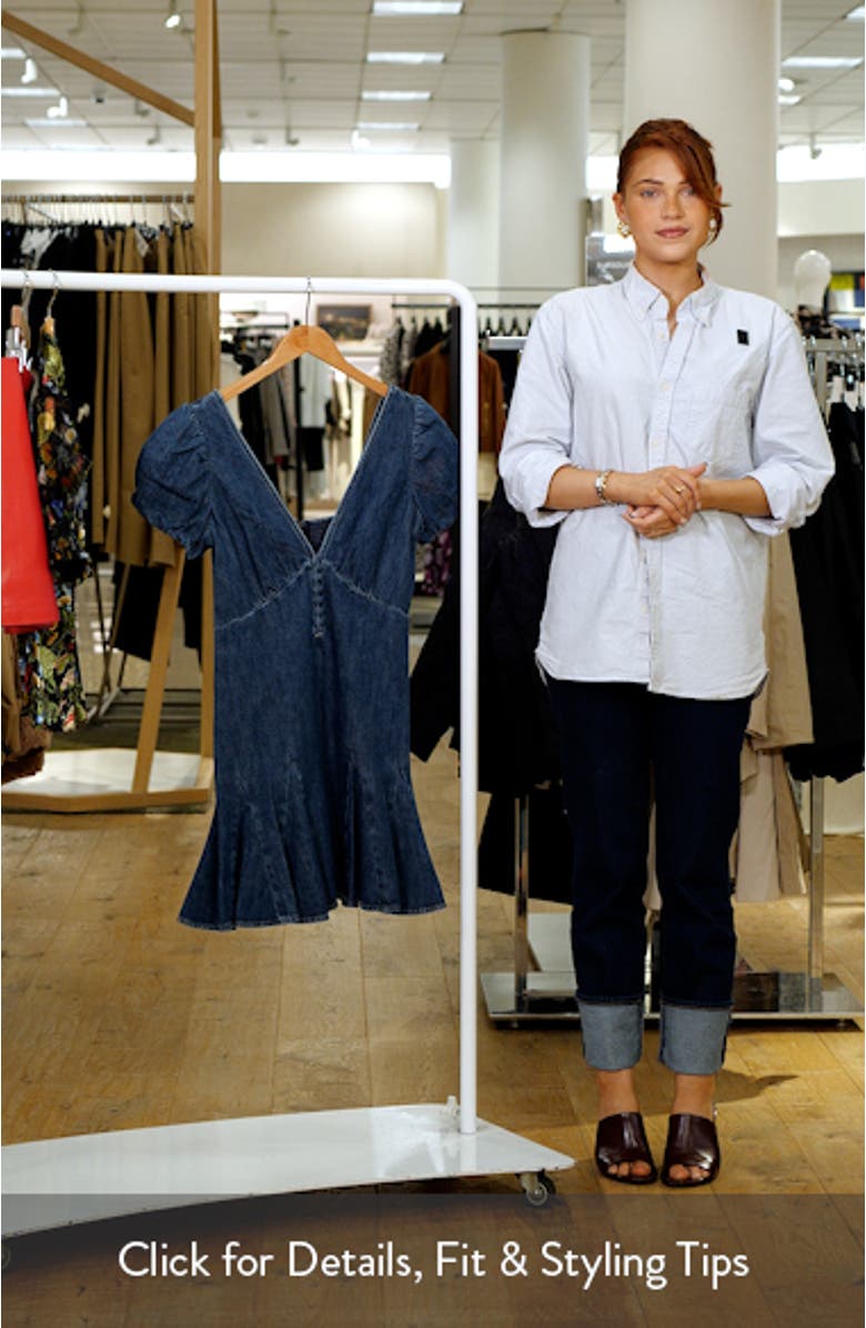 Fara Puff Sleeve Denim Minidress, sales video thumbnail