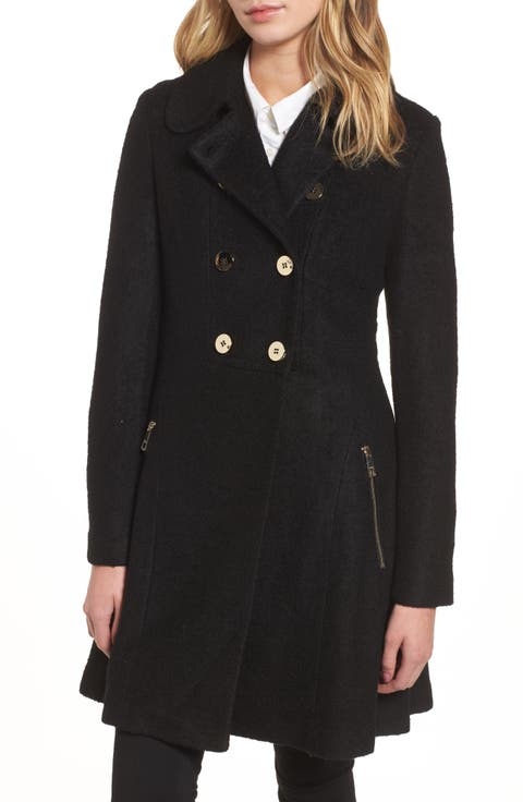 Double Breasted Boiled Wool Peacoat