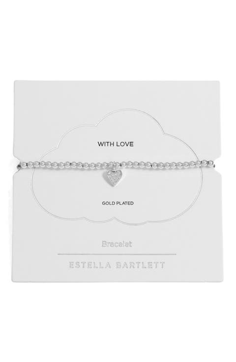 Sienna Pavé Crystal Heart Beaded Stretch Bracelet